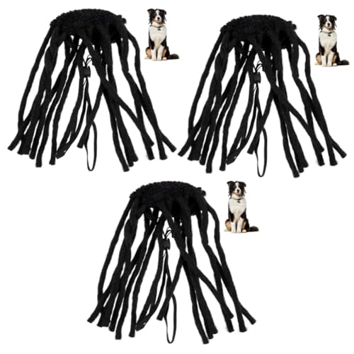 FRCOLOR Decorazione Per Animali Domestici 3 Pz Parrucca Per Animali Domestici Parrucche Treccia Poliestere Giocattolo Accessori Per Dreadlock