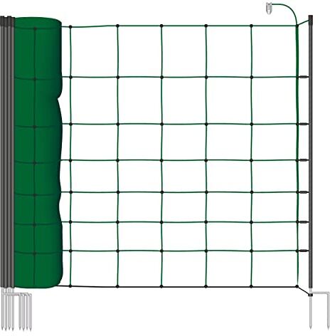 Voss Rete elettrificabile per Pecore Classic, 50 m di Lunghezza, 90 cm di Altezza, a 2 Punte, Verde, Rete per recinto Elettrico, Rete per maiali, capre, agnelli, pollame