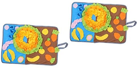 BCOATH 2 Pcs Coniglio Sniffing Pad Giocattoli Giocattoli Cucciolo Giocattoli Di Puzzle Coniglio Stuoia Di Alimentazione Cat Snuffle Mat Ciotola Di Alimentazione Bunny Snuffle Pad