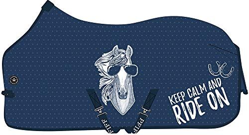 PFIFF 102657 Coperta per mosche "Keep Calm...", blu 125