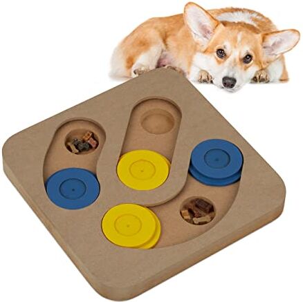 Relaxdays Gioco Interattivo per Cani e Gatti, Giocattolo Attivazione Mentale e Olfattiva, Dog Puzzle, MDF, Colorato, 100% Fibra di Legno, 2,5x25 cm