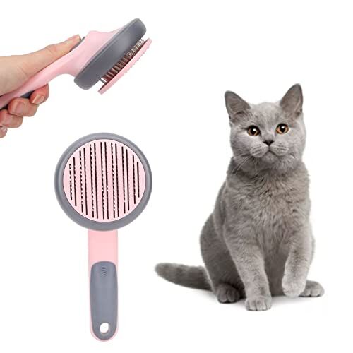 Zerodis Spazzola per Toelettatura per Gatti Spazzola per Peli di Animali Domestici Spazzola per Peli di Gatto per Prevenire la Rimozione di Nodi Antiscivolo Pettine per Toelettatura per (Rosa)