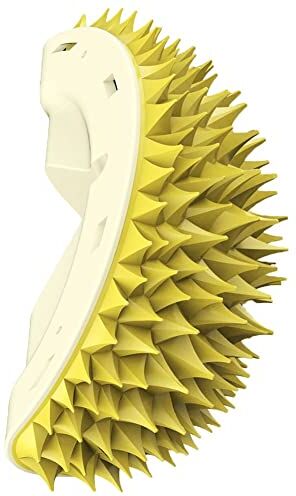 Generic Spazzola da massaggio per gatti e gatti, per toelettatura ad angolo – graziosa spazzola da massaggio a forma di Durian autoadesiva da parete, per grattaciagraffi per gatti Durian