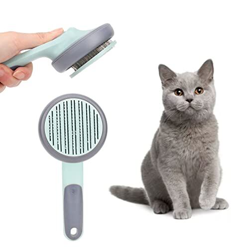 Zerodis Spazzola per Toelettatura per Gatti Spazzola per Peli di Animali Domestici Spazzola per Peli di Gatto per Prevenire la Rimozione di Nodi Antiscivolo Pettine per Toelettatura per (Verde)