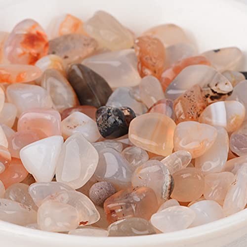 LABDIP raccolta domiciliare 30/50/100 g di ghiaia di quarzo rosa naturale perline Reiki convenzionali acquario giardino cucina decorazione decorazione della stanza (Color : Agate, Size : 100g)