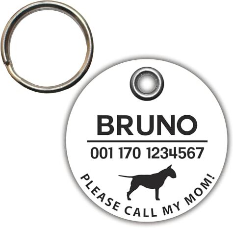 Generic DOG TAG/CANE MARKE IN BIothane BIANCO V2 (HCAND) TONDO Ø 3,4 cm