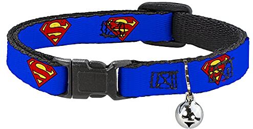 Buckle-Down Buckle Down bac-wsm001-nm Blu Superman Shield Breakaway Cat Collar, 1/5,1 cm Wide-Fits 8 – 30,5 cm Neck-Medium