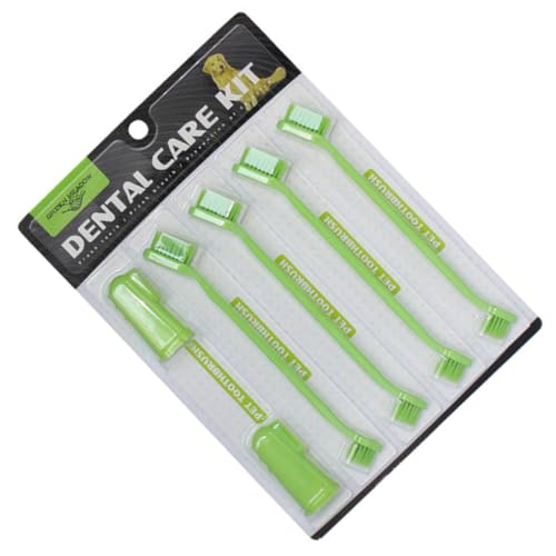 FRCOLOR 1 set di spazzolino da denti per animali domestici, giocattolo per cuccioli, in silicone, per animali domestici, spazzola per la pulizia dei denti del cucciolo, set per la cura orale per