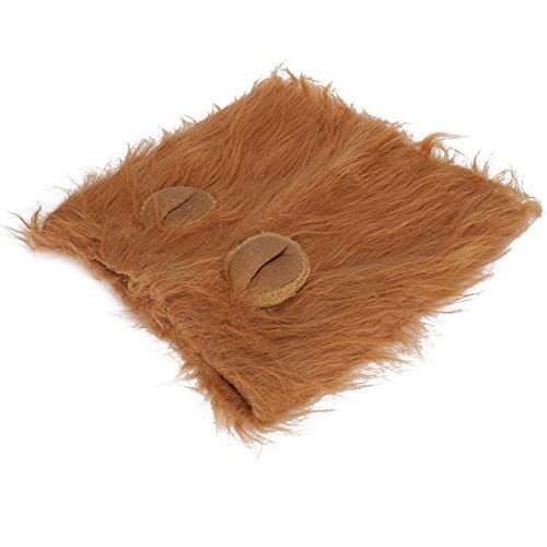 NSXAYIWE Criniera di Cane, Costume da Re della Giungla Marrone Chiaro, Copricapo Per Animali, Strumento di Decorazione Per Parrucca, Parrucca Per Animali Facile da Pulire E Resistente Per Cani Che Eseguono Cos