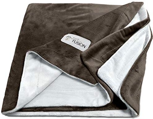 PetFusion Coperta per cani e gatti di alta qualità, ultra morbida, disponibile in peluche o trapuntata, grigio, marrone, piccola 78,7 x 68,6 cm