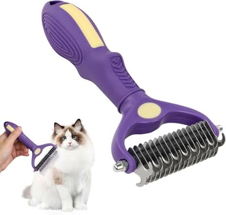 Generic Pettine per toelettatura spazzola per gatti, spazzola per cani deshedding Pettine per toelettatura per animali domestici Strumento per eliminare i dei gatti antiscivolo, pettine per