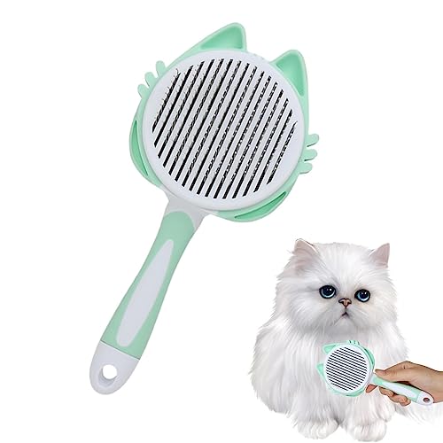 Facynde Spazzola autopulente per cani e gatti – Design viso di gatto, spazzola per la cura del pelo, spazzola per la cura del pelo   Spazzole per la cura dei gatti, spazzola per animali domestici, spazzola