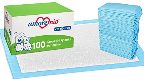 Mitac Tappetini Igienici per Cani, Gatti e Animali Domestici, Super Assorbenti 10 Confezioni da 10 Traversine Cani 60x90 cm