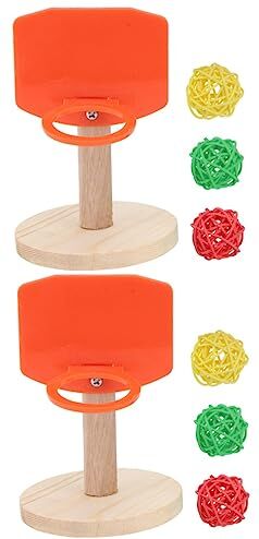 POPETPOP 2 Set Giocattolo Per Sparare Agli Uccelli Canestro Da Basket Per Uccelli Giocattoli Per Parrocchetti Giocattoli Educativi Per Uccelli Masticare Di Legno Uccello Giocattolo