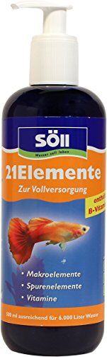 Söll 14009 21 elementi vitali per pesci acquari, 500 ml, per la cura dei pesci e per il trattamento dell'acqua dona minerali dell'acquario, oligoelementi e vitamine per pesci e piante sani
