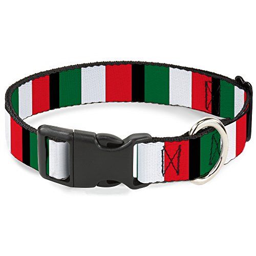 Buckle-Down Collare con Clip in plastica, Bandiera Italiana, Larghezza 2,5 cm, Adatto per Collo da 38 a 66 cm, Taglia L