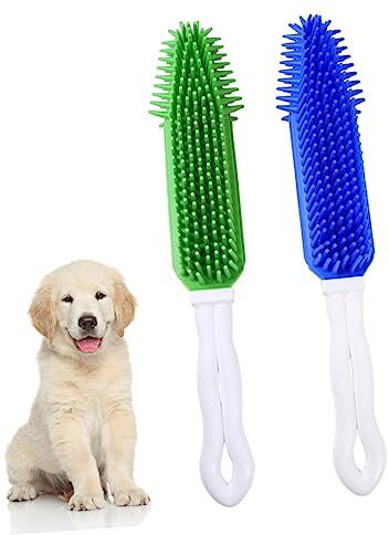 FRCOLOR 2 Pz pettine per animali domestici pettine per toelettatura gattini pet brush cat brush pettini spazzola per cani in silicone pettine per di cane rimozione colonna