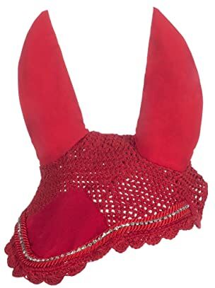 HKM Sparkly Maschera anti-mosche Rosso Taglia unica