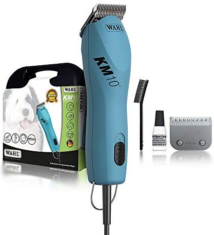 Wahl KM10 Tagliacapelli professionale per cani, a due velocità, per tutti i tipi di pelo, con filo, lama di precisione per messa a terra, toelettatura degli animali domestici, rifilatura, vibrazioni