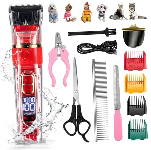 BESPORTBLE 1 Set Tagliatore Di Di Animali Domestici Set Pet Hair Trimmer Clippers Grooming Forniture Forbici Forbici Elettriche Forniture Per Toelettatura Del Gatto Dog Grooming