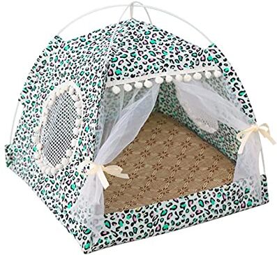 BUUNHI Letto per Cani The General Teepee Hammock accogliente chiuso con pavimenti Cat House Pet Small Dog House Cuscino per Cani (Color : Light Green, Size : L for 12kg)