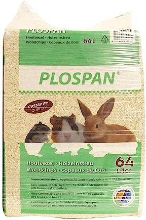 Plospan Trucioli di Legno di Abete di Alta qualità Lettiera Piccoli Animali 4 kg / 64 Lt