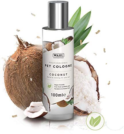 Wahl Profumo spray per cani, Colonia, toelettatura degli animali domestici a casa, privo di solfati, parabeni, alcool, vegano, deodorare e ringiovanire pelle e cappotto, profumo di cocco, 100 ml