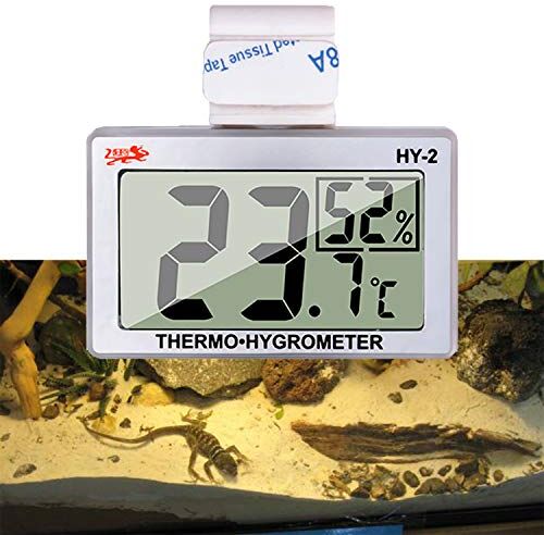 capetsma Aquarium Thermometer, Digital Hygrometer for Reptile Terrarium, Temperature and Humidity Monitor in Acrylic and G...