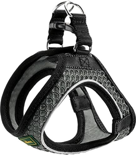 HUNTER HILO COMFORT Pettorina per cani di piccola taglia, con materiale a rete ed elementi riflettenti, antracite, XS,