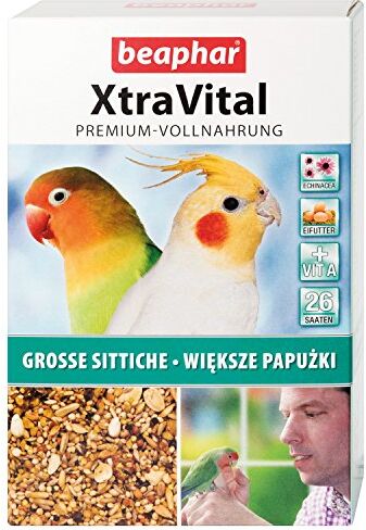 Beaphar xtrav ITAL grande parrocchetto   leckeres Mangiatoia con frutta & eifutter   con Echinacea & Vitamina A   26 diversi Luoghi Sementi   1 kg, 2 Unità