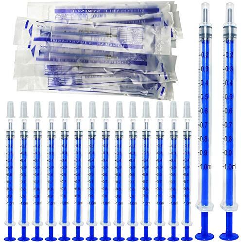 Gebildet 70pcs 1 ml Siringa con Tappi (Senza ago), Siringa di Plastica, Siringhe Monouso Per l'alimentazione di Piccoli Animali Domestici e Laboratorio di Scienze ecc