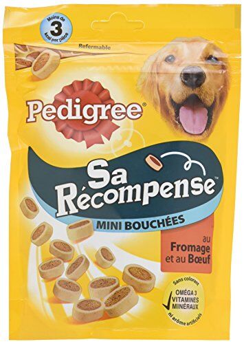 Pedigree his reward mini bites beef & cheese dog, 6 140g packet of treats