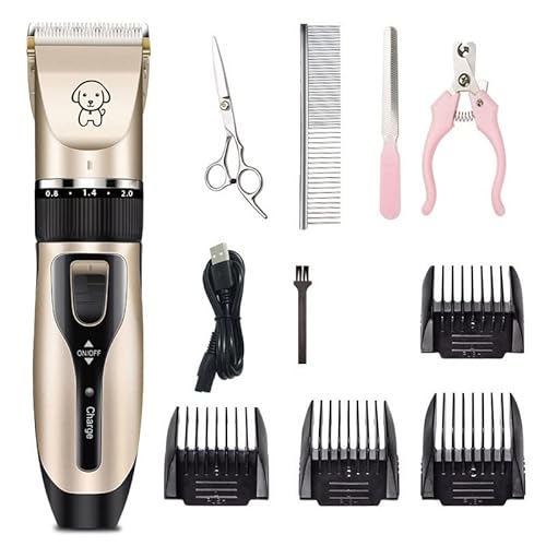 ELroal For cani Gatti Cavalli Kit for toelettatura animali domestici Ricaricabile Tagliacapelli portatile professionale Kit for toelettatura for cani a basso rumore 5 velocità Cordless Cordless Dog Trimmer (