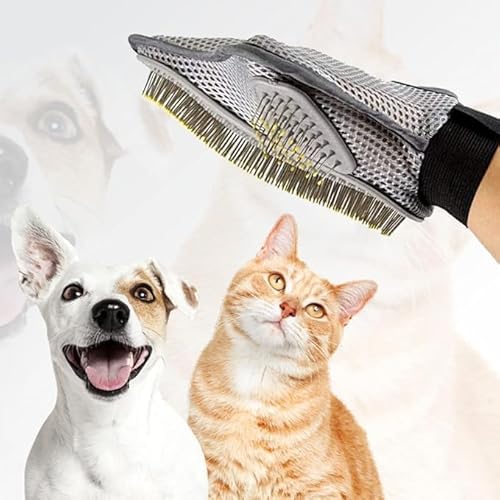 Generic Guanto da toelettatura per cani e gatti, spazzola per rimuovere peli di animali domestici