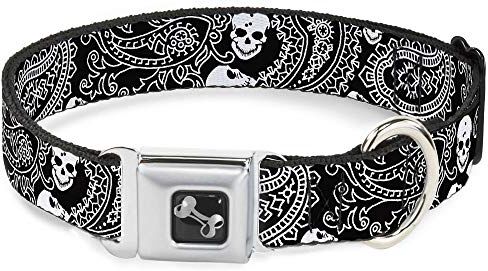 Buckle-Down Buckle Down Bandana Teschi/Azzurro/Bianco Collare Osso, L/15 – 66 cm