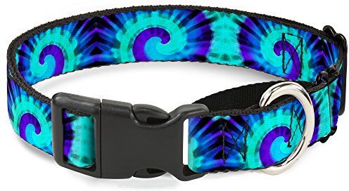 Buckle-Down Collare per Cani Tie Dye Swirl Martingala, Viola/Blu, 2,5 cm di Larghezza, Collo 22,9-38,1 cm, Taglia S