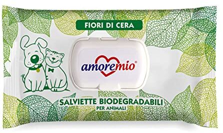 Mitac 490 Salviette Biodegradabili ai Fiori di Cera Extra Large per il Manto di Cani, Gatti e Animali Domestici, Disinfettanti e Igienizzanti, 30x20 cm 14 Confezioni da 35 Salviettine