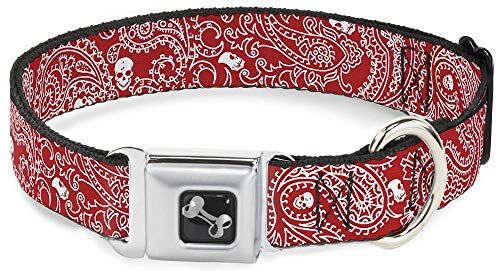 Buckle-Down Buckle Down Bandana Teschi/Azzurro/Bianco Collare Osso, L/15 – 66 cm