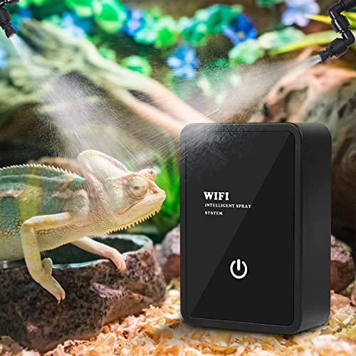 Nizirioo Umidificatore Rettile Intelligente Sistema di Benebeling Chameleons Rettile Umidificatore Rettile Foresta Pluviale Spruzzatore Terrari Sistema Nebbia Interno Sistema di Irrigazione Delle