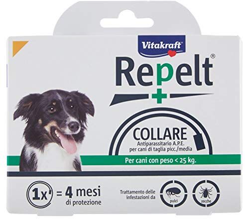 Vitakraft Repelt Collare Antiparassitario per Cani con Peso Fino a 25 kg, Bianco