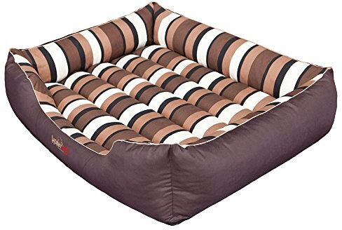 Hobbydog Dog Bed Comfort L, 65 x 50 cm, Marrone, con Strisce, L, Marrone, 1,8 kg