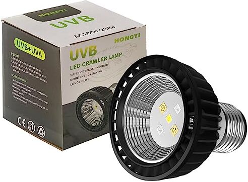 QeeHeng Rettile Acquario Heat Lamp Turtle Lights, UVA + UVB Tortoise basking Lamp, Rettili Lampadine, Basking Heat Bulb, Pet Heat Lamp per Rettile Turtle Lizard Snake (UVA + UVB 10.0 lampada)