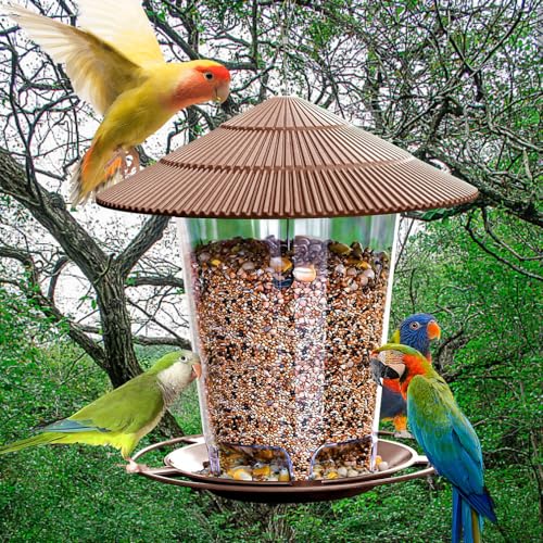 Palwin Mangiatoia per Uccelli, Mangiatoia per Uccelli da Appendere + Cucchiaio per Mangiatoia per Uccelli, Resistente Alle Intemperie, Mangiatoia per Uccelli Selvatici per Giardino, Terrazza, Balcone