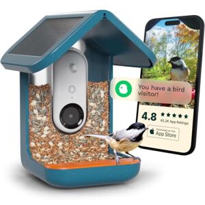 BirdBuddy - Mangia-piattino intelligente blu con pannello solare - Mangime per uccelli BirdBuddy - Mangia-piattino intelligente blu con pannello solare - Mangime per uccelli