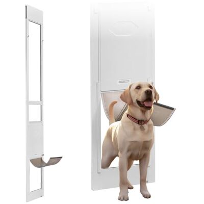 VEVOR Porta Scorrevole per Animali Domestici, Altezza Regolabile da 2311 a 2439 mm, Telaio in Lega di Alluminio con Cerniere Girevoli e Design con Serratura, Sportello per Cani L Bianco VEVOR Porta Scorrevole per Animali Domestici, Altezza Regolabile da 2311 a 2439 mm, Telaio in Lega di Alluminio con Cerniere Girevoli e Design con Serratura, Sportello per Cani L Bianco