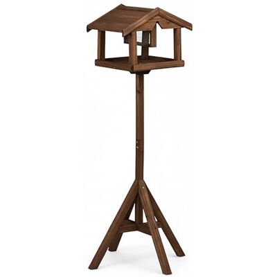 Relaxdays Mangiatoia per Uccelli con palo e silo in Abete, Marrone, 117x50x50 cm per Giardino e terrazza Relaxdays Mangiatoia per Uccelli con palo e silo in Abete, Marrone, 117x50x50 cm per Giardino e terrazza