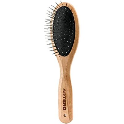 ARTERO Nova spazzola per cani denti metallici 24 mm taglia M 22 x 6 cm Pin brush anche per gatti, pelo lungo, acciaio al carbonio, corpo in bambù leggero, apre il mantello senza strappi ARTERO Nova spazzola per cani denti metallici 24 mm taglia M 22 x 6 cm Pin brush anche per gatti, pelo lungo, acciaio al carbonio, corpo in bambù leggero, apre il mantello senza strappi