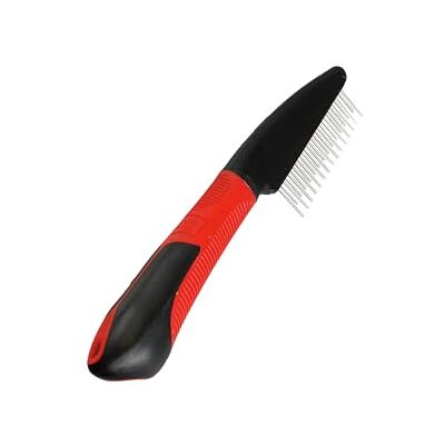 Karlie Pettine per cani con denti rotanti, corto e lungo, in gomma, rosso, nero, 21 x 5 cm Karlie Pettine per cani con denti rotanti, corto e lungo, in gomma, rosso, nero, 21 x 5 cm