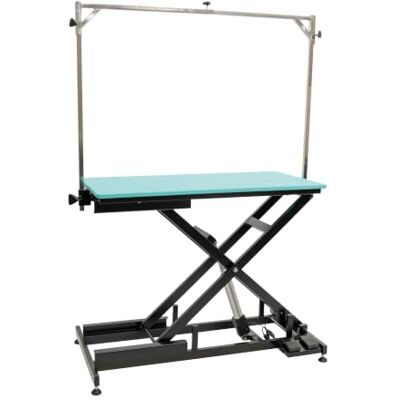 ARTERO Gravity tavolo toelettatura elettrico 120 x 60 cm con base a X Altezza regolabile da 30 a 116 cm con pedali, portata 100 kg, barra per cinghie, piano turchese, anche per cani grandi ARTERO Gravity tavolo toelettatura elettrico 120 x 60 cm con base a X Altezza regolabile da 30 a 116 cm con pedali, portata 100 kg, barra per cinghie, piano turchese, anche per cani grandi