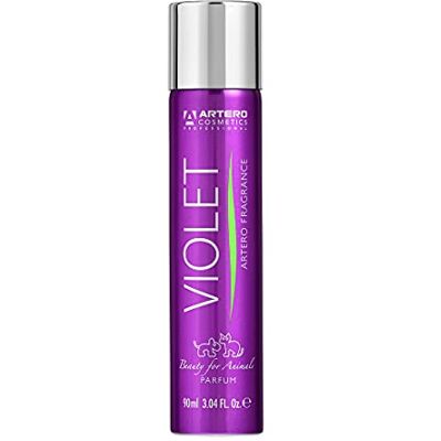 ARTERO Violet profumo per cani e gatti fragranza floreale 90 ml Nota di carattere, spray per la finitura in toelettatura, persistente sul mantello, tutte le razze, vegano ARTERO Violet profumo per cani e gatti fragranza floreale 90 ml Nota di carattere, spray per la finitura in toelettatura, persistente sul mantello, tutte le razze, vegano